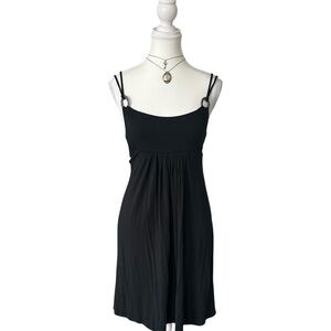 Y2K “Robin Piccone” Black Babydoll Style Spaghetti  Strap Dress